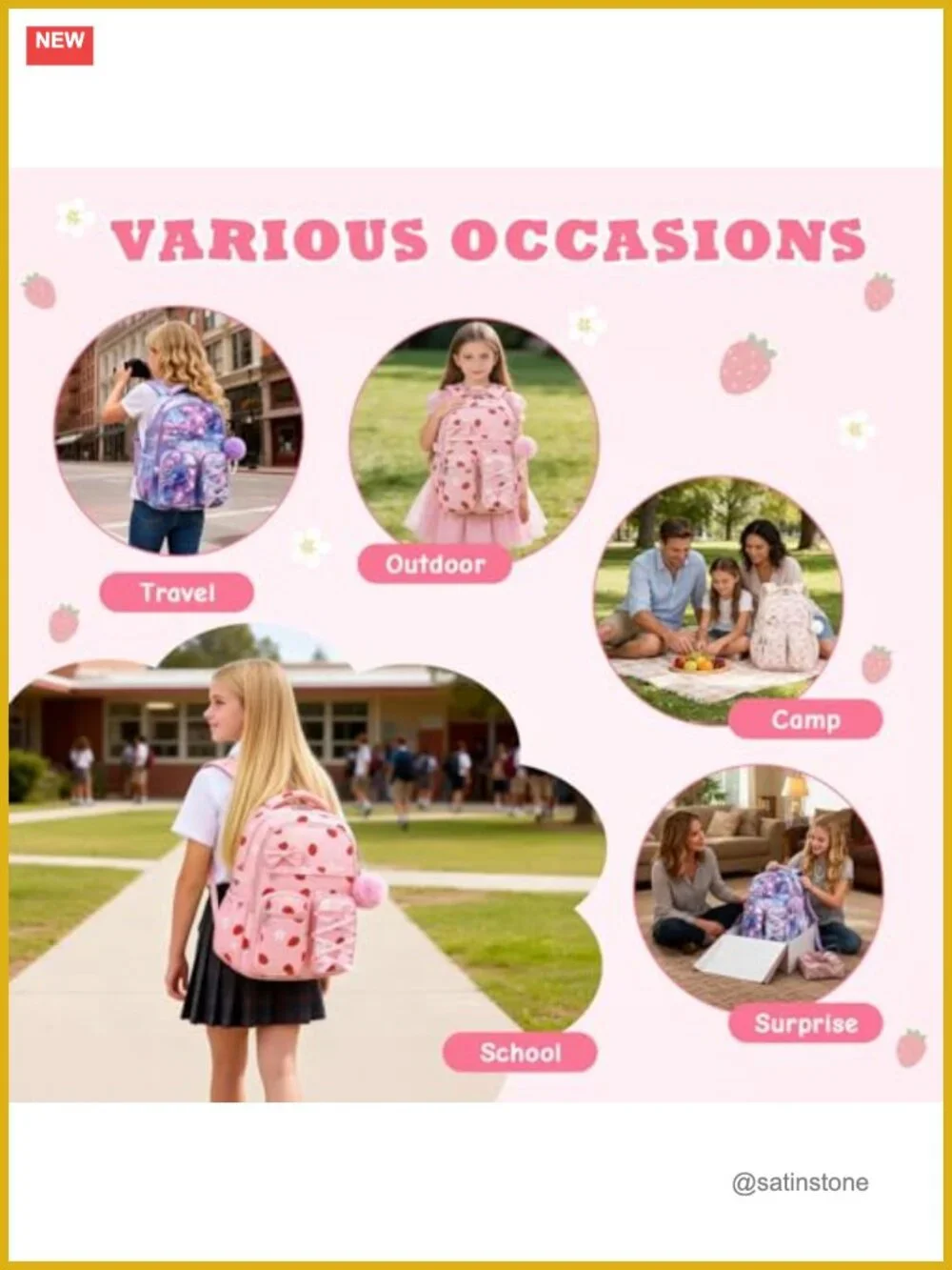 Large Capacity School Backpack for Kids, Fits 15.6